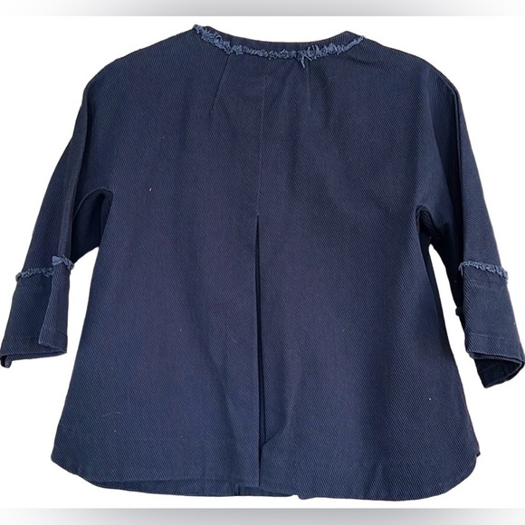 SIMPLY VERA by Vera Wang Navy Blue Thin Wale Corduroy Collarless Jkt, Small, GUC - Picture 12 of 12